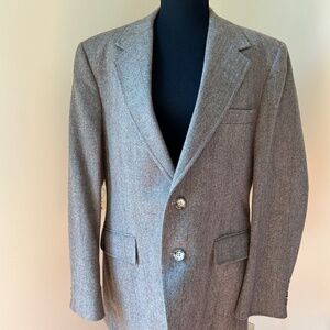 *SAGE ALLEN* Men's Vintage Tan Long Sleeve Wool Blazer Suit Jacket